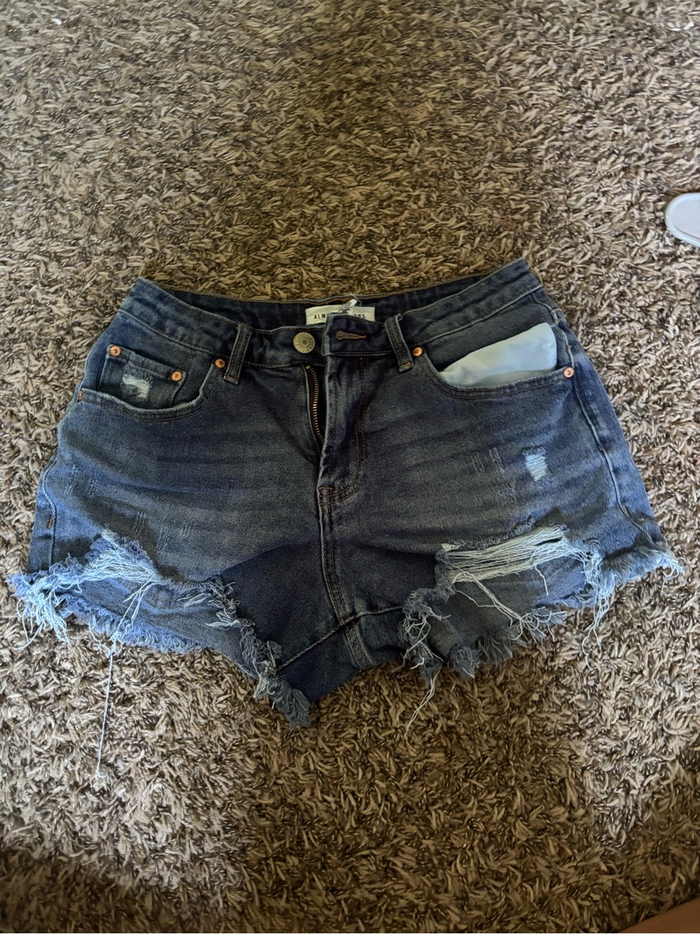 Almost Famous Dark Blue Distressed Denim Shorts